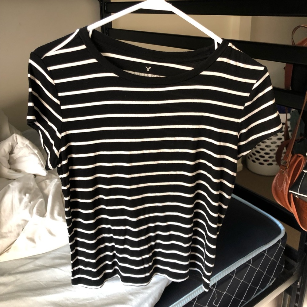 American Eagle Soft and Sexy Black & White T-Shirt